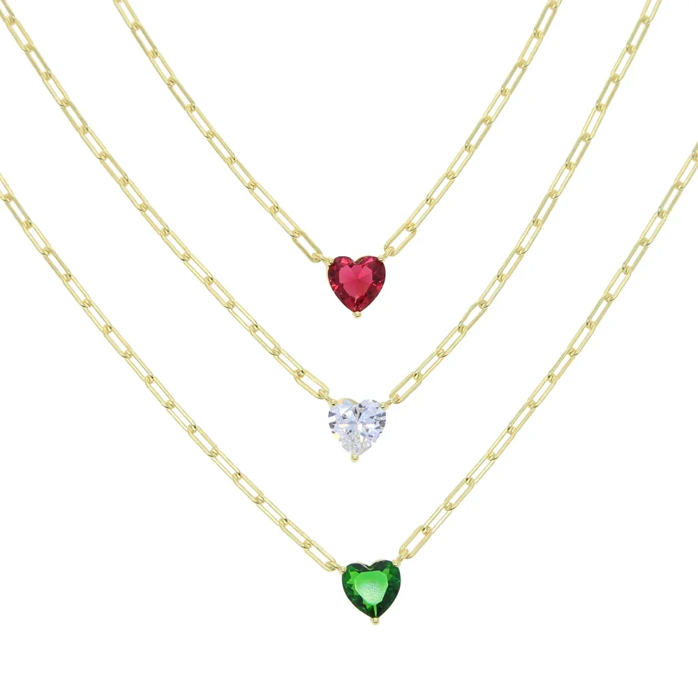 925 Sterling Silver Dazzling Love Heart Shape Zircon Pendant Necklaces for Women Valentine's Day Gift Jewelry Hot Selling