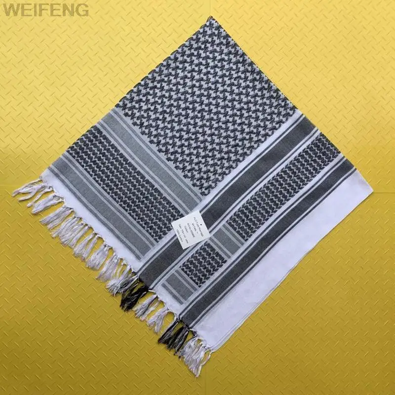 

Tactical Scarf Arab Keffiyeh Shemagh Scarf Cotton Winter Shawl Neck Warmer Cover Head Wrap Windproof Camping Scarf with Tassel