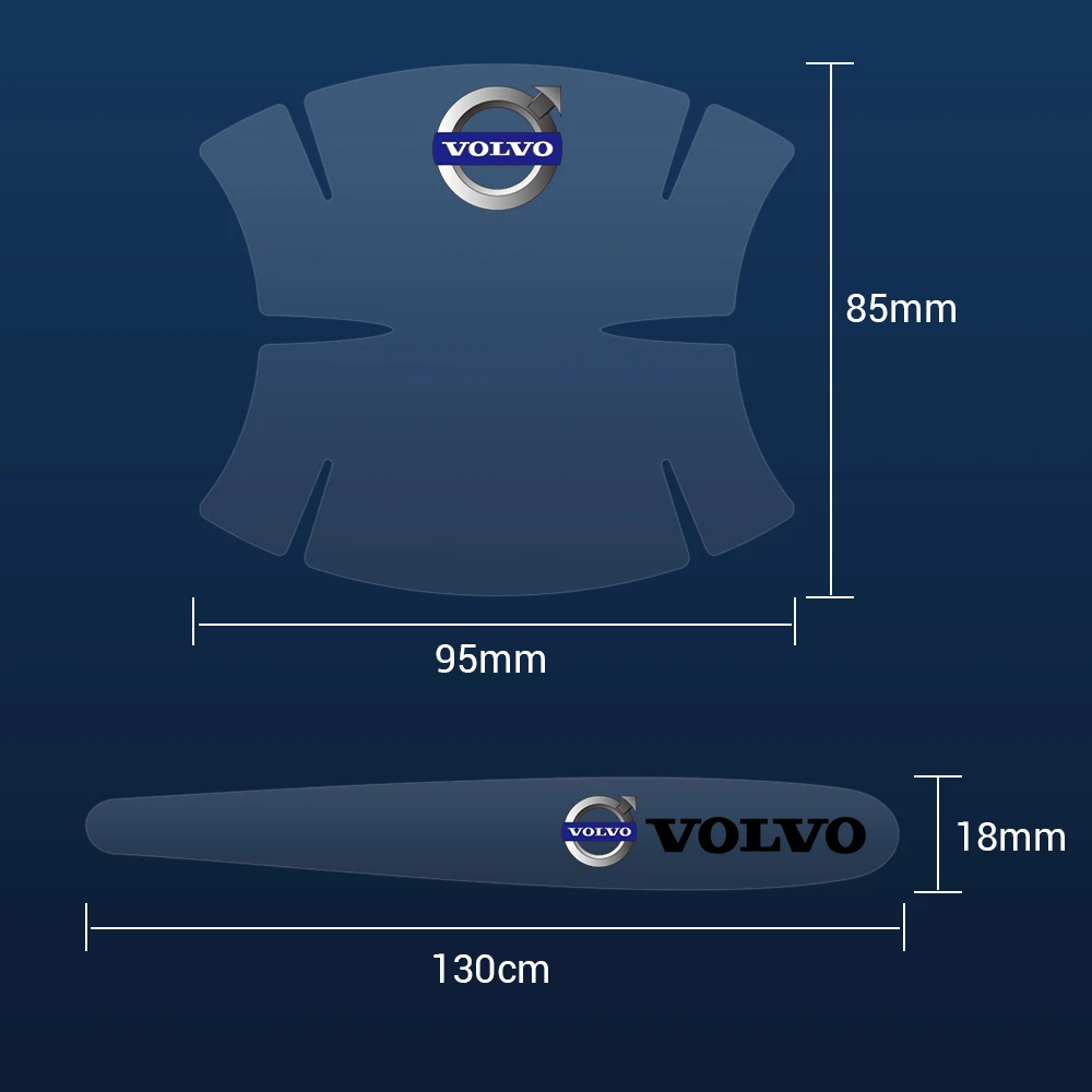 Autocollants de protection de tasse de poignée de porte de voiture, emblème automatique, film anti-rayures pour Volvo RDesign, XC60, XC90, V40, S60,