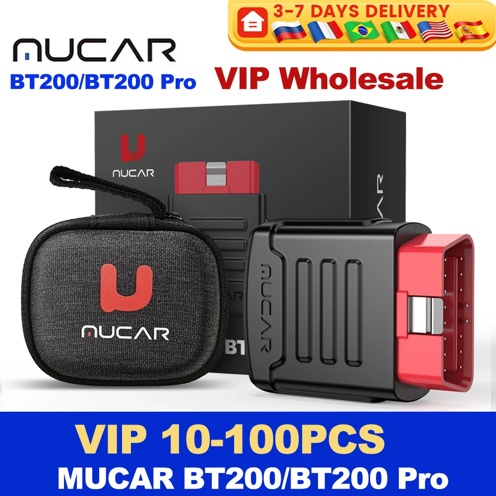 VIP 10pcs-100pcs MUCAR BT200/BT200 Pro OBD2 Diagnostic Tool Full System Diagnosis for all cars  Old Version stock clearance