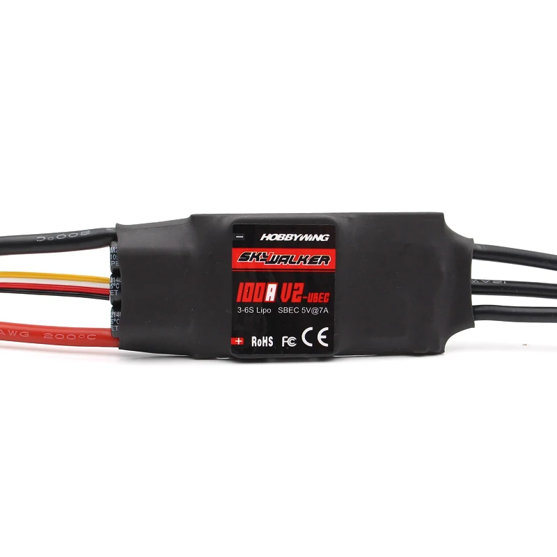 NEW Hobbywing Skywalker V2 40A 50A 80A 100A Brushless ESC Speed Controler 3~6S with reverse thrust For Fixed wing duct aircraft