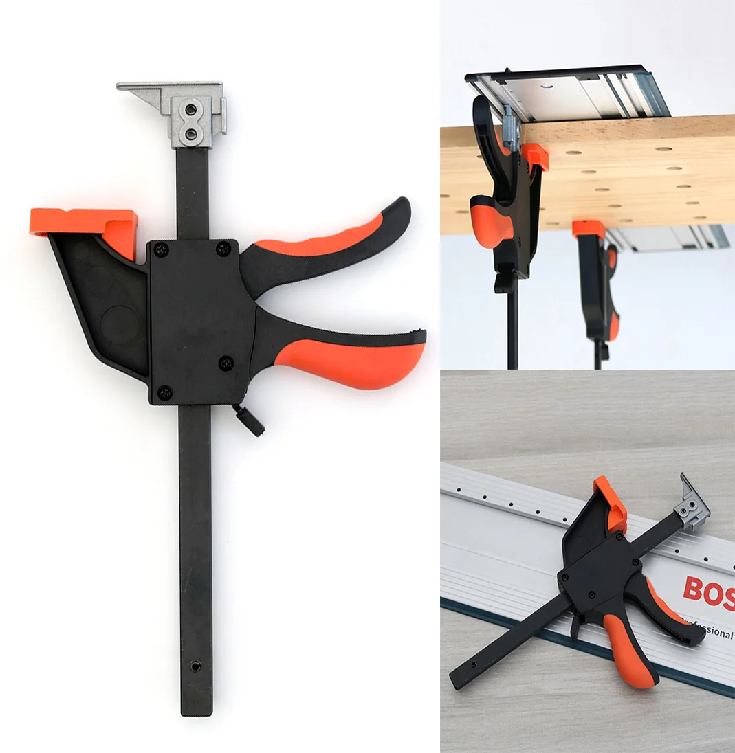 

1/2Pc Track Quick Clamps - Secure and Fast Clamping for Track-Saw Tracks, Push-Button Fast Release, Table Saw Quality Cut