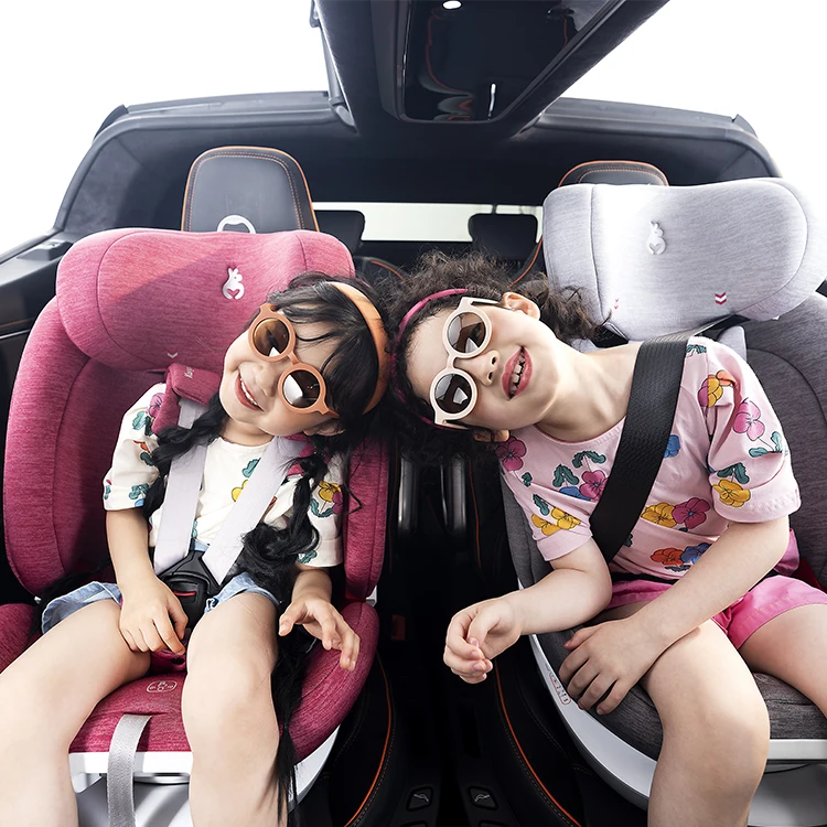 Baby First Luxury V141A Ece R129 Baby Car Seat Set Pink 40-150Cm 360 Rotating Children Car Safety Seat