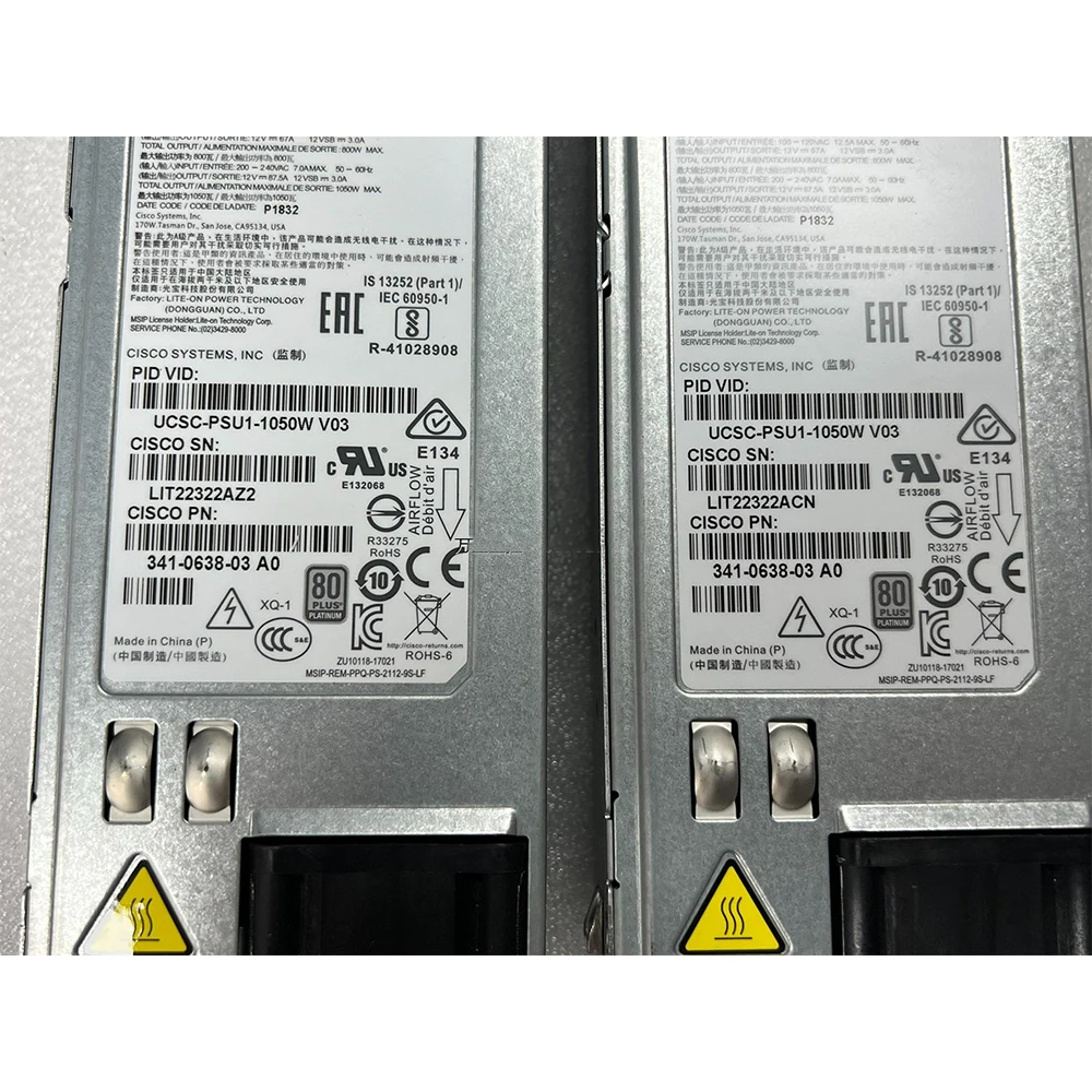 

1 pcs For Cisco Power Supply UCSC-PSU1-1050W V01 341-0638-01 AC