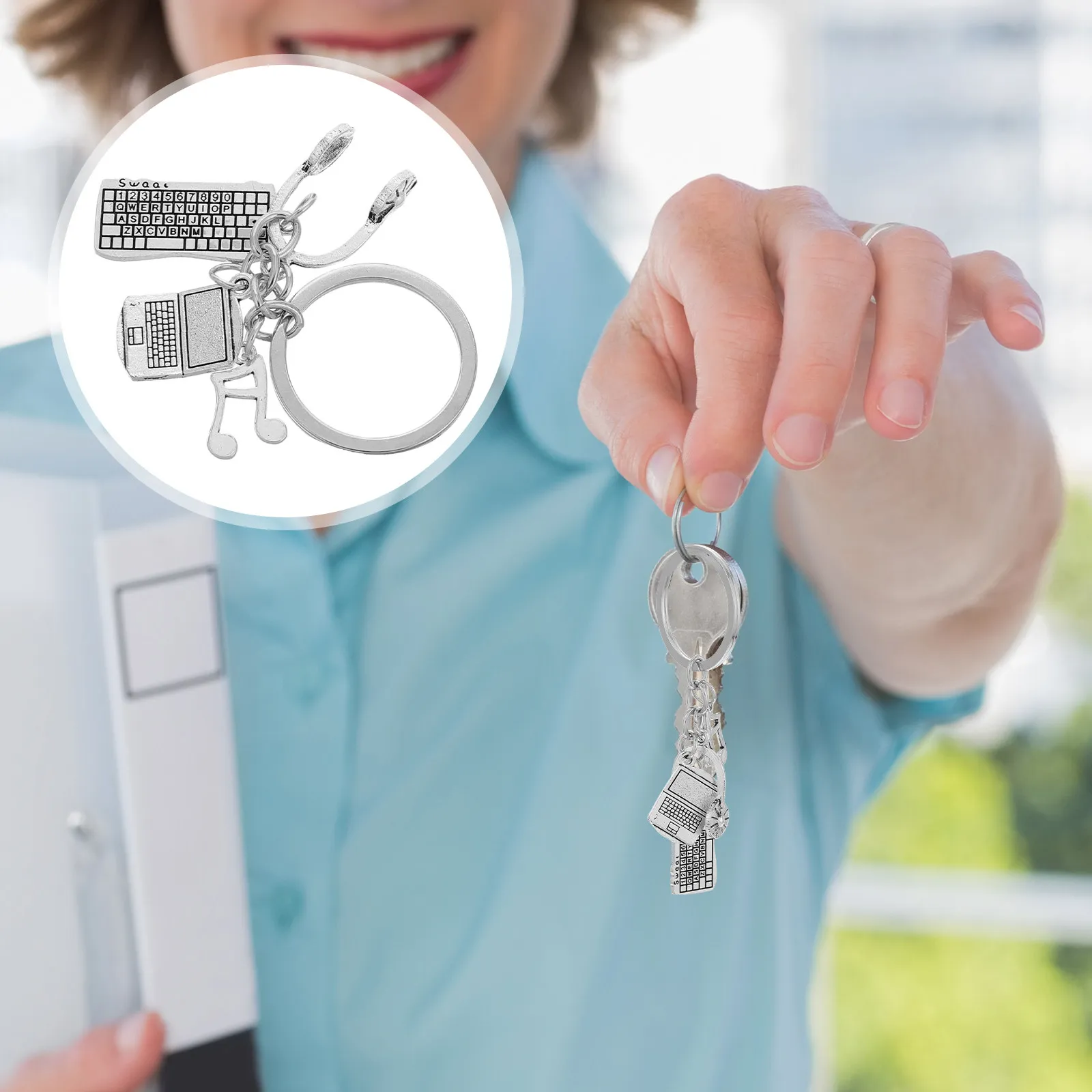 Engineer Keychain Electronics Keyboard Mouse Headset Creative Tech Gift Graduation Mathematics Engineering Student Accessory