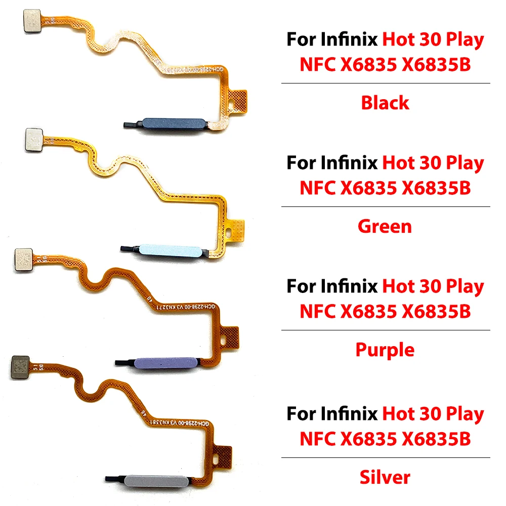 Fingerprint Sensor Flex Cable For Infinix Hot 30 Play 30i Note 7 Lite Power Button Fingerprint Scanner Flex Cable Parts