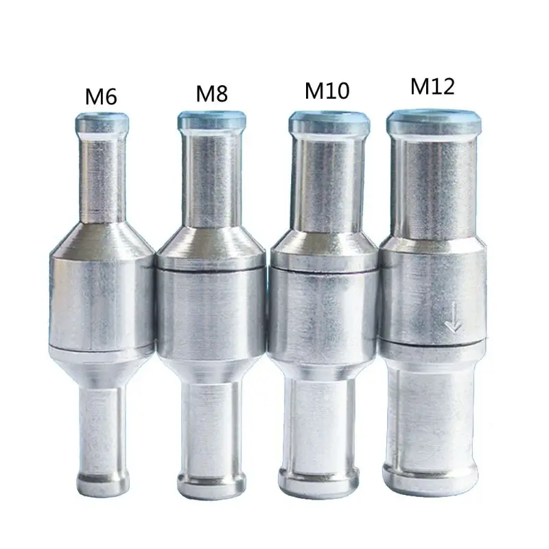 6/8/10/12mm One Way Petrol Diesel Oil Fuel Line Check Valve Non Return Diesel Aluminium Compatible for Carburetors Car