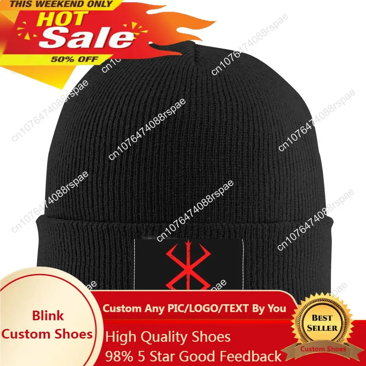 

Berserk Anime Skullies Beanies Caps Unisex Winter Warm Knitting Hat Men Women Street Adult Bonnet Hats Outdoor Ski Cap