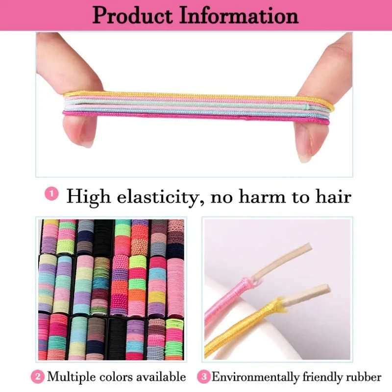 Children Colorful Hair Ties Baby Cute Elastic Hair Rope Girls Child Lovely Colored Ponytail Hairbands Kids Headwear Accessories