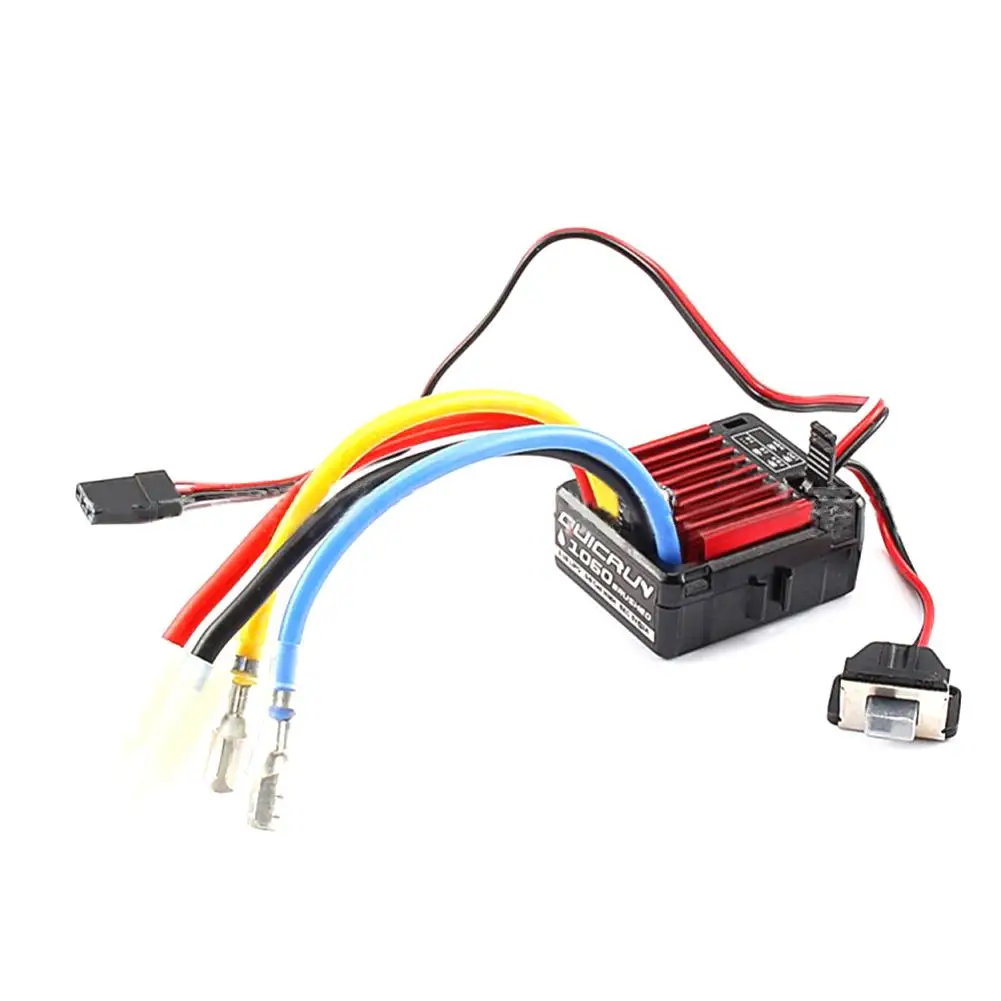 Quicrun 1060 60a esc em dois sentidos escovado à prova dtwo água com freio compatível para scx10 controle remoto carro de escalada