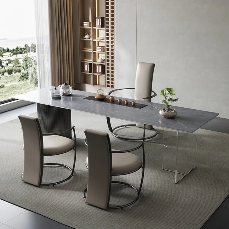 Rock slab tea table and chair combination office Kung Fu tea table Kettle integrated multi-functional tea table
