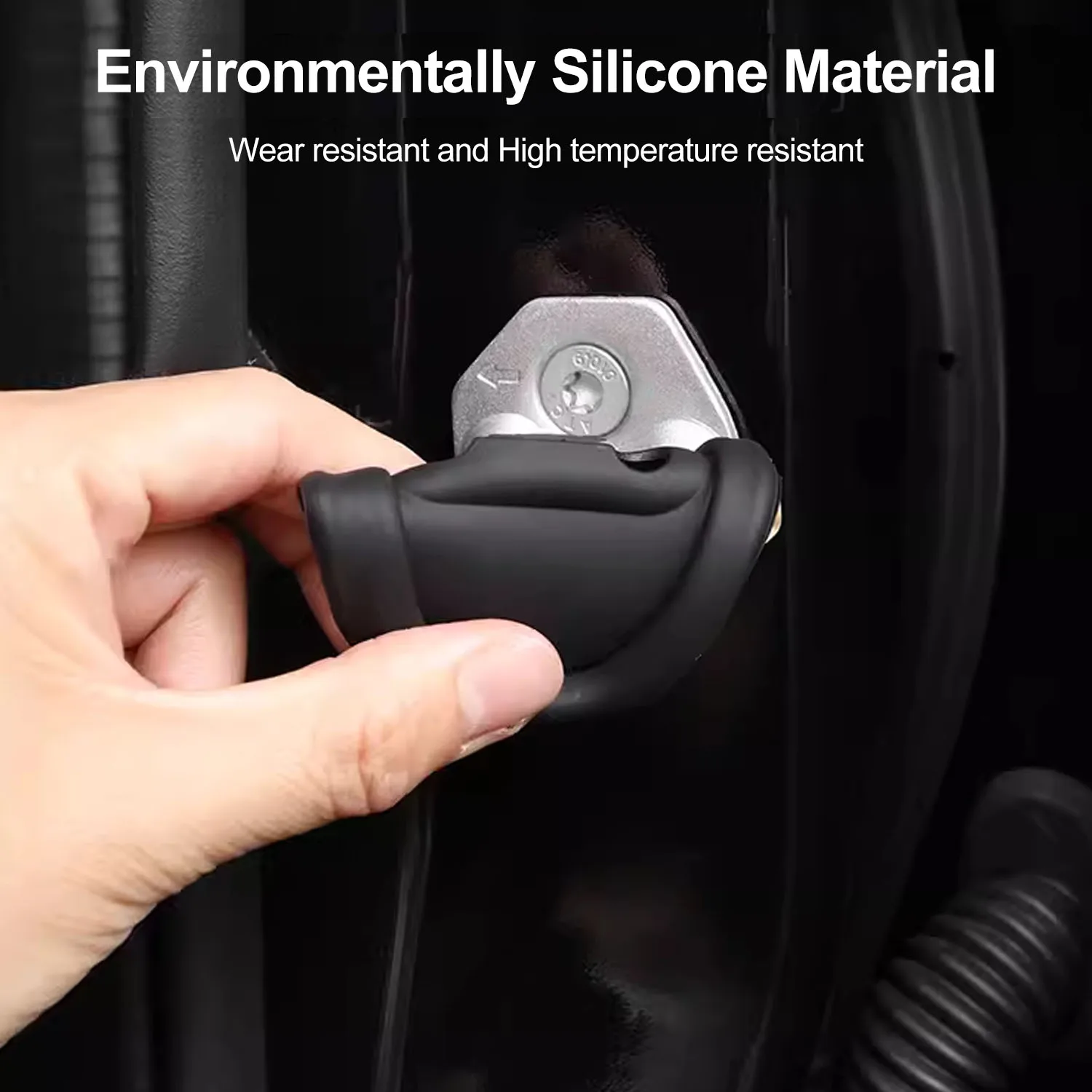 Fit For Ford Ranger T9 2023 2024 4pcs Silicone Car Doors Lock Buckle Cover Anti-rust Protective Sticker Shock Mat Car Accessorie