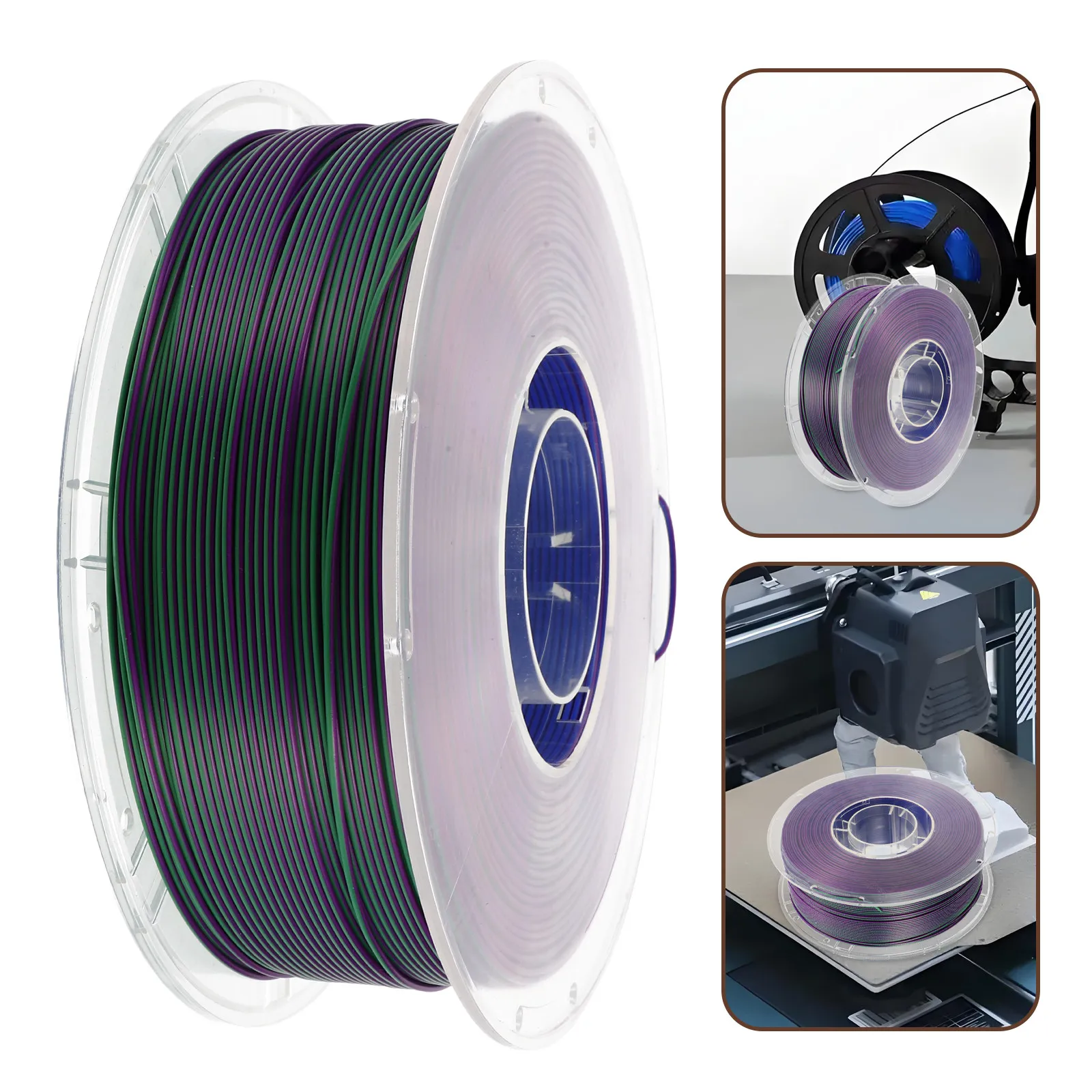 

1 Roll 1.75mm Tri-Color Pla Filament for 3D Printing Extended Length Reliable Diameter Compatible with Most 3D Printers Easy