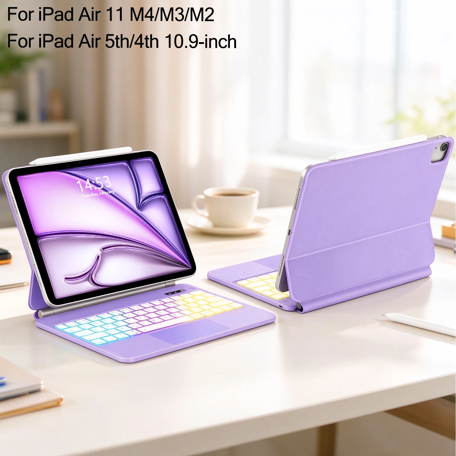 Magic Keyboard Case for iPad Air 11 inch M4 2026 A3459 M3 2025 A3266 M2 2024 A2902 Air4 Air5 5th A2588 4th A2316 Generation