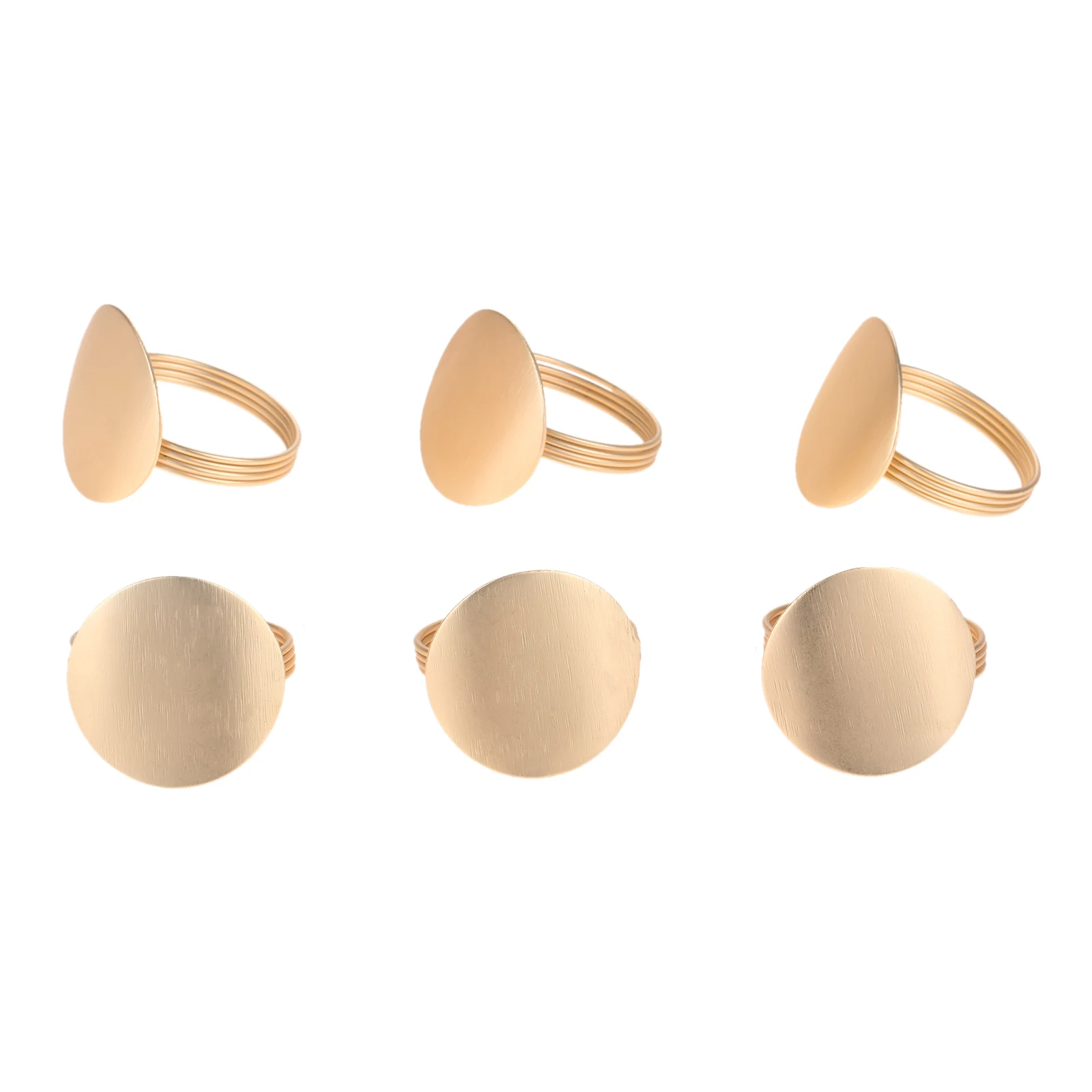 6pcs Napkin Ring Simple Nordic Round Towel HolderMatte Gold  Minimalist Metal Button Modern Table Ornament Wedding Party Decor
