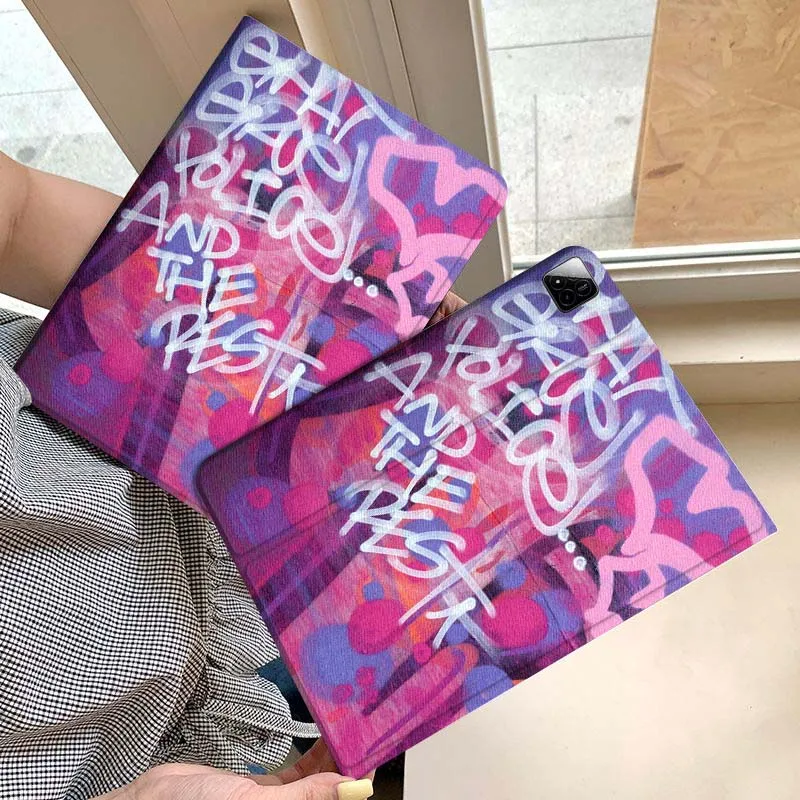 

Black White Graffiti Art Tablet Case For Xiaomi Redmi Mini Pad SE K 2 4 5 6 7 8 2023 2025 11 8.8 11.2 10.1 Pro Gift