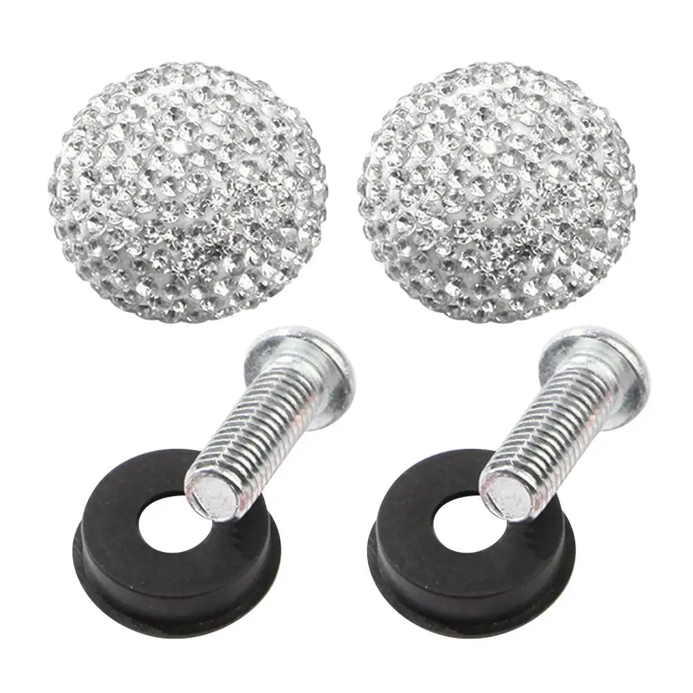 

Rhinestone License Plate Screws Red Car Tag Sealing Screw Bolts with Caps Nuts Bolt for Vehicle Fasteners Decorative Screw