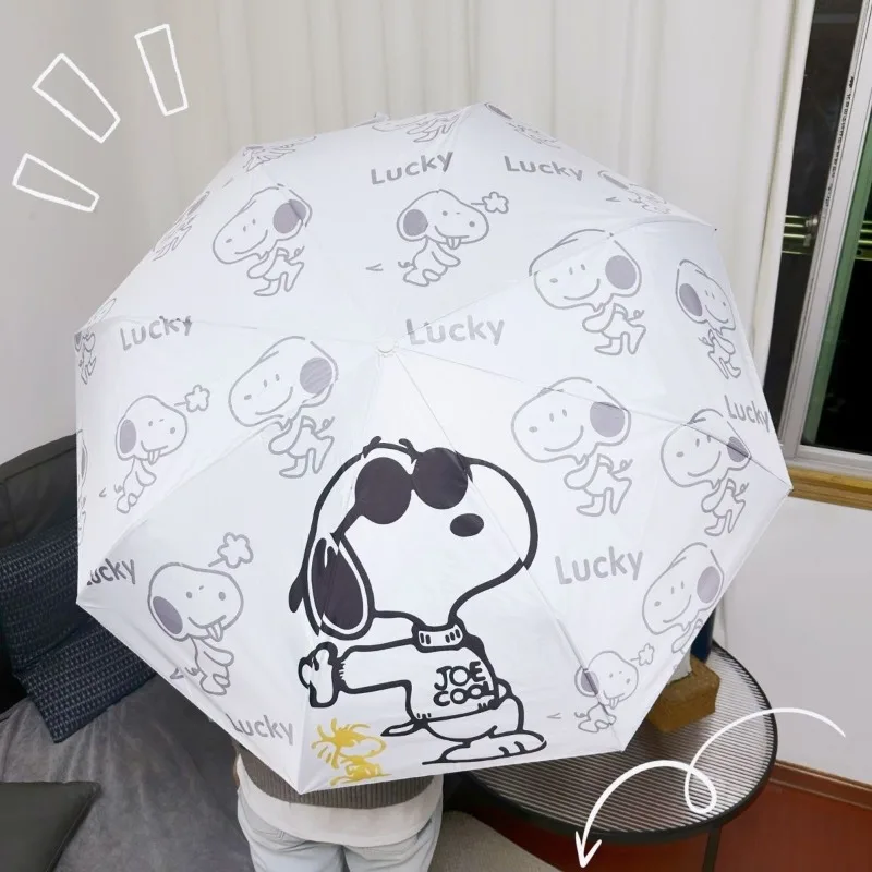 Snoopy Peanuts Comics Animation Peripheral Cartoon Print Student Sun Shade Anti-UV Portable Folding Umbrella Gift Rain or Shine