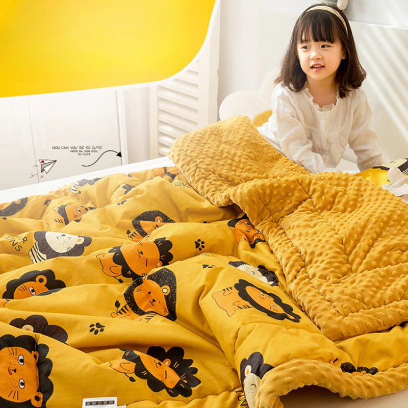 1pcs100x150cmchildren Blankets  Breathable Infant Wrap Soft Absorbent   Blanket Blankets Cartoon Baby Bath Towe Quilt Baby Quilt