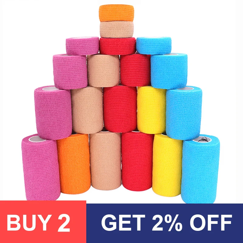 4.8m Colorful Sport Self Adhesive Elastic Bandage Wrap Tape Elastoplast For Finger Ankle Palm Knee Pet Bike DIY Decoration