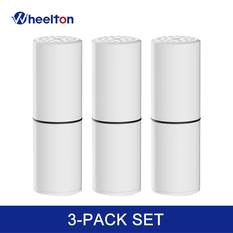 WHEELTON-cartuchos de filtro de agua para ducha, elemento purificador de agua, accesorios de baño, 3 unidades por lote