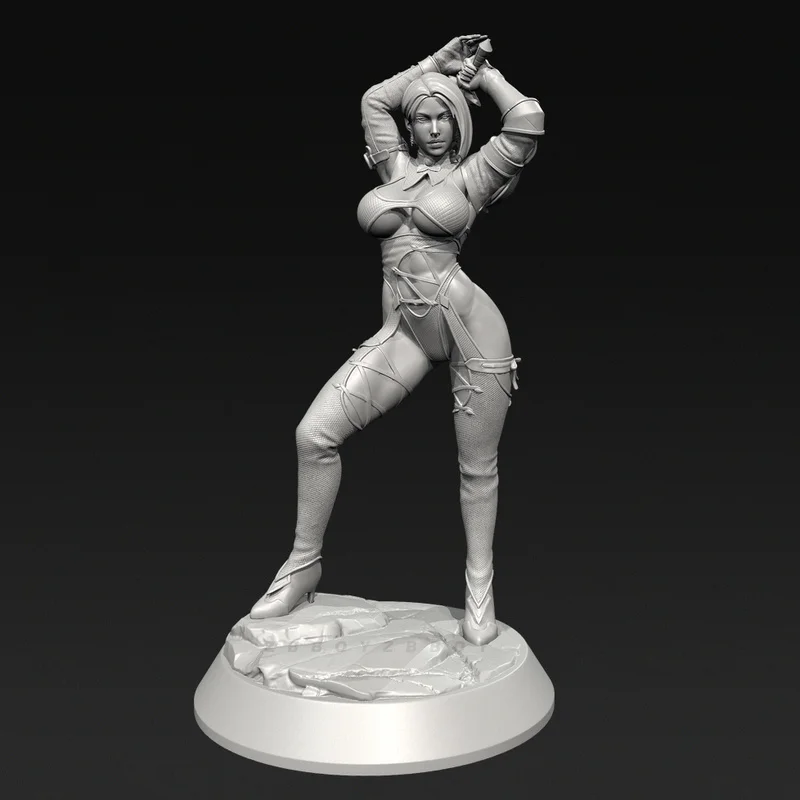 

38mm 50mm 75mm Female Swordsman Resin Model Figure Gk Micro Miniature 3d Printed White Model Toy Unassembled And Unpainted Kit
