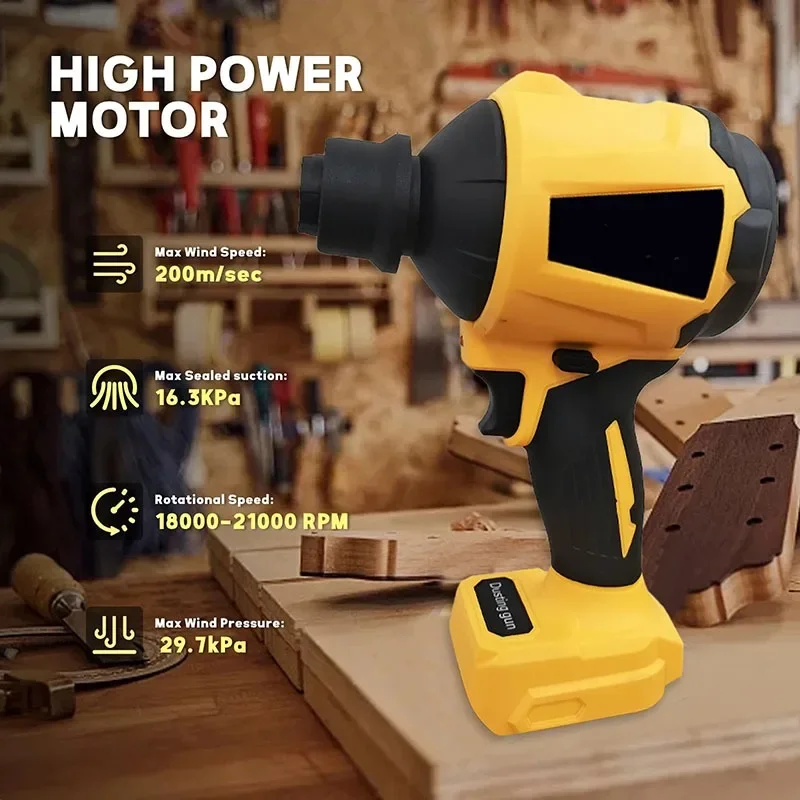 Imagem -03 - Cordless Electric Goddess Air Gun Compressed Air Poeira Collector Blower Brushless Ferramenta Elétrica para Dewalt 20v Li-ion Battery