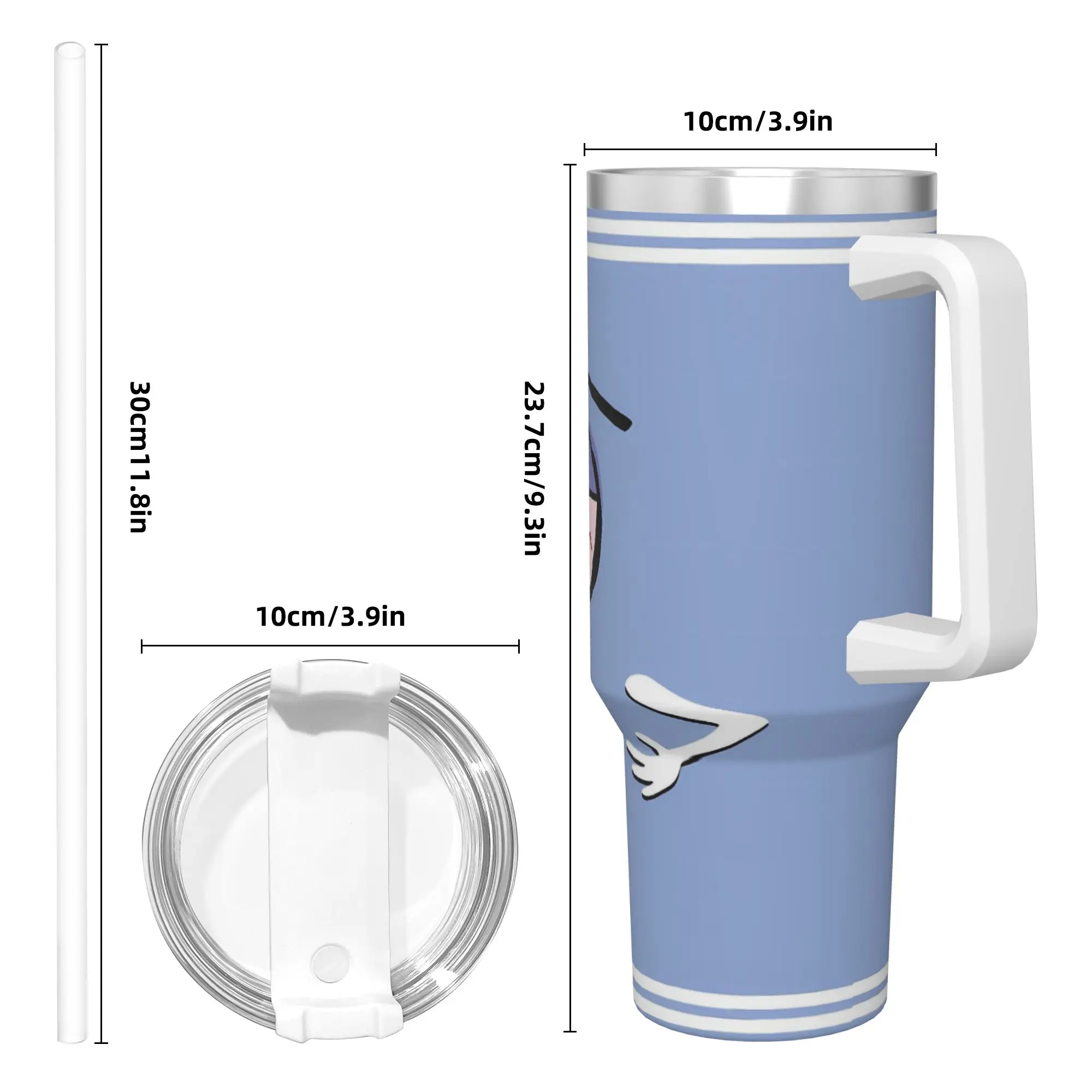 ساوث باركس منشفة من الفولاذ المقاوم للصدأ أكواب حرارية للشاطئ مع شفاطات وغطاء أكواب سيارة كبيرة زجاجة مياه للمشروبات الباردة #4