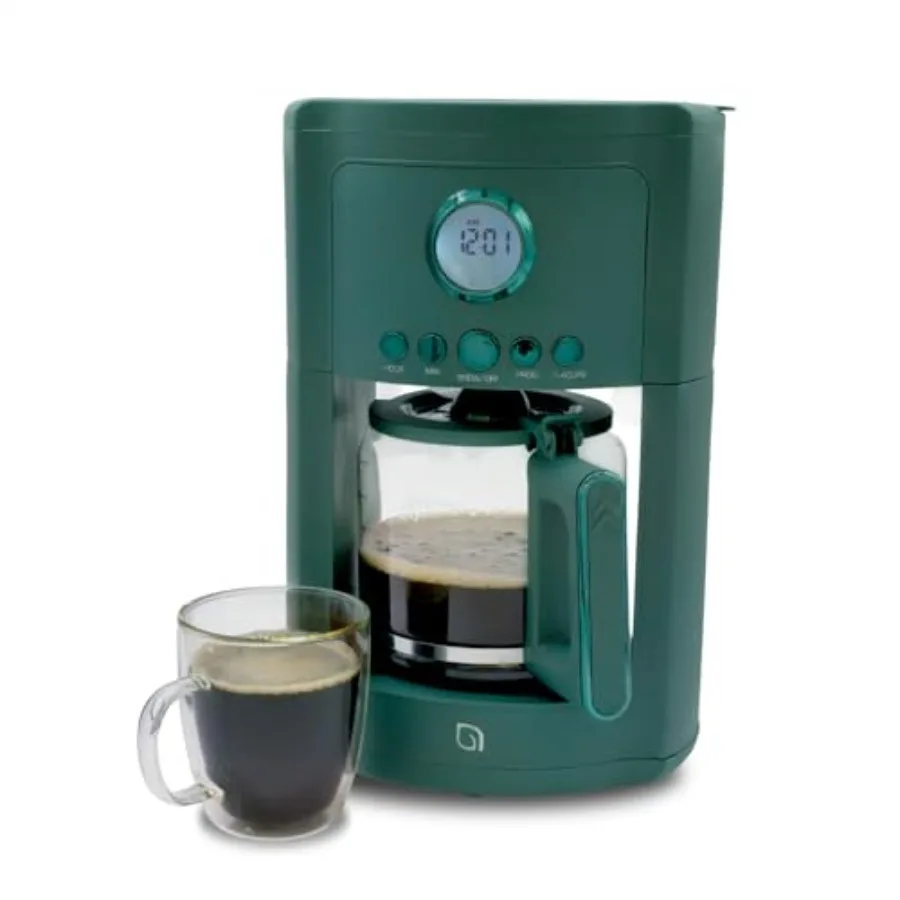 

Eco Series 12 Cup Drip Coffee Maker 24 HR Programmable with Glass Pot Removable Filter Keep Warm Auto Shut-off Digital Display