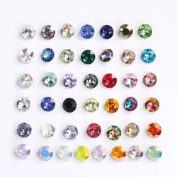 8mm Round Glass Rhinestone Glitter Pointback Gemstone Diamond Stone For Jewelry Clothes Crystal Loose Beads For Dress DIY Crafts