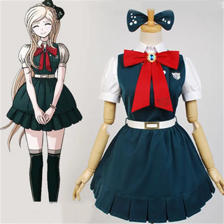 Custom Made Anime Cosplay trajes e peruca para mulheres, Super Danganronpa 2, Sayonara, Zetsubo, Gakuen, Sonia Nevermind, Halloween