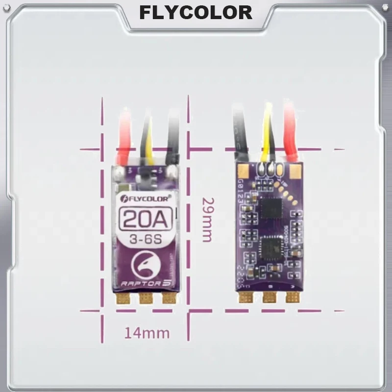 FLYCOLOR Raptor5 Brushless ESC 3-6S Drone ESC 32Bit G701 PWM 128K Single 20A 35A 45A 50A ECS Dshot Proshot for FPV Racing Drones