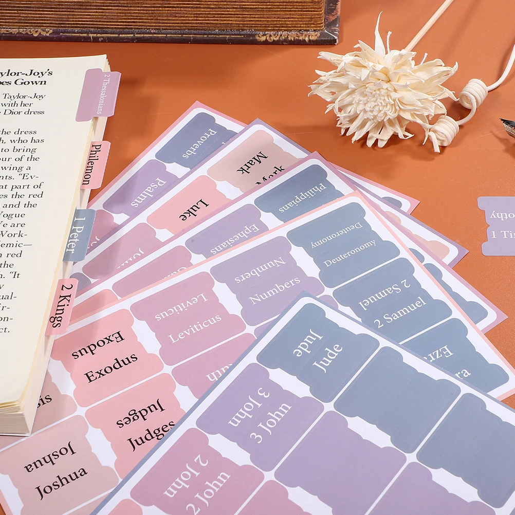 10 Sheets Bible Index Paper Material Adhesive Book Tabs For Study Comfortable Texture Creative Practical Gift Tabs For