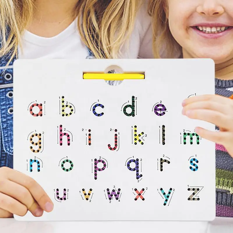 Magnetisches Alphabet Zeichenbrett 2-in-1 magnetisches Zeichenbrett doppelseitiges pädagogisches Lernspiel zeug Nummer Buchstabe für Kinder Geschenk