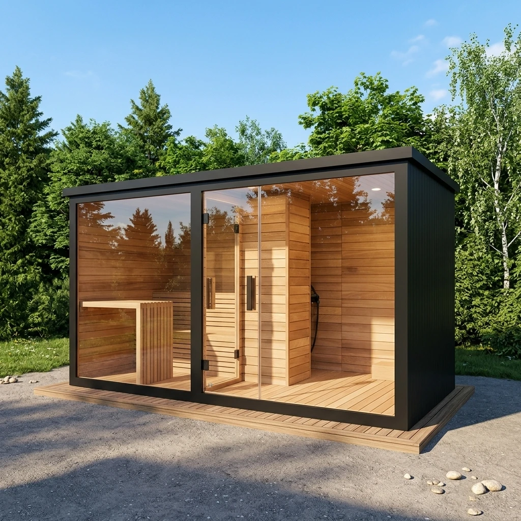 Factory Directly Sale Customizable 2 6 People Home Wet Steam Sauna Room Traditional Wooden Combo Room