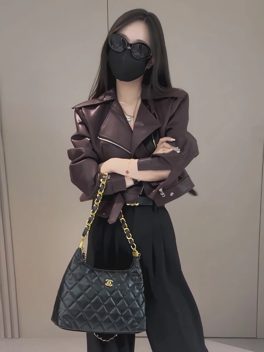 Jaet en cuir ort rétro américain pour femmes, ample et polyvalent, nouveau Sle, sensation haut de gamme, Streetwear, printemps automne