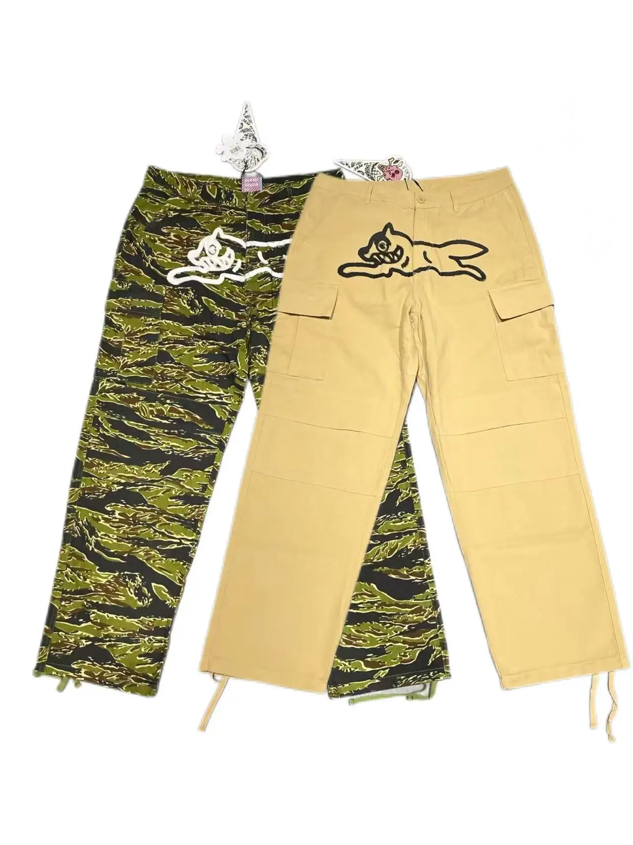 

Брюки-карго American Street Sle BBC Ice Cr fiti Flng Dog 3D с прямым кроем и 3D-принтом, повседневные брюки с завязками на талии