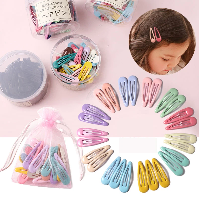 Y2K Women Girls Cute Colorful Waterdrop Shape Hairpins Sweet Dopamine Girl Hair Clips Barrettes Slid Clip Hair Accessories