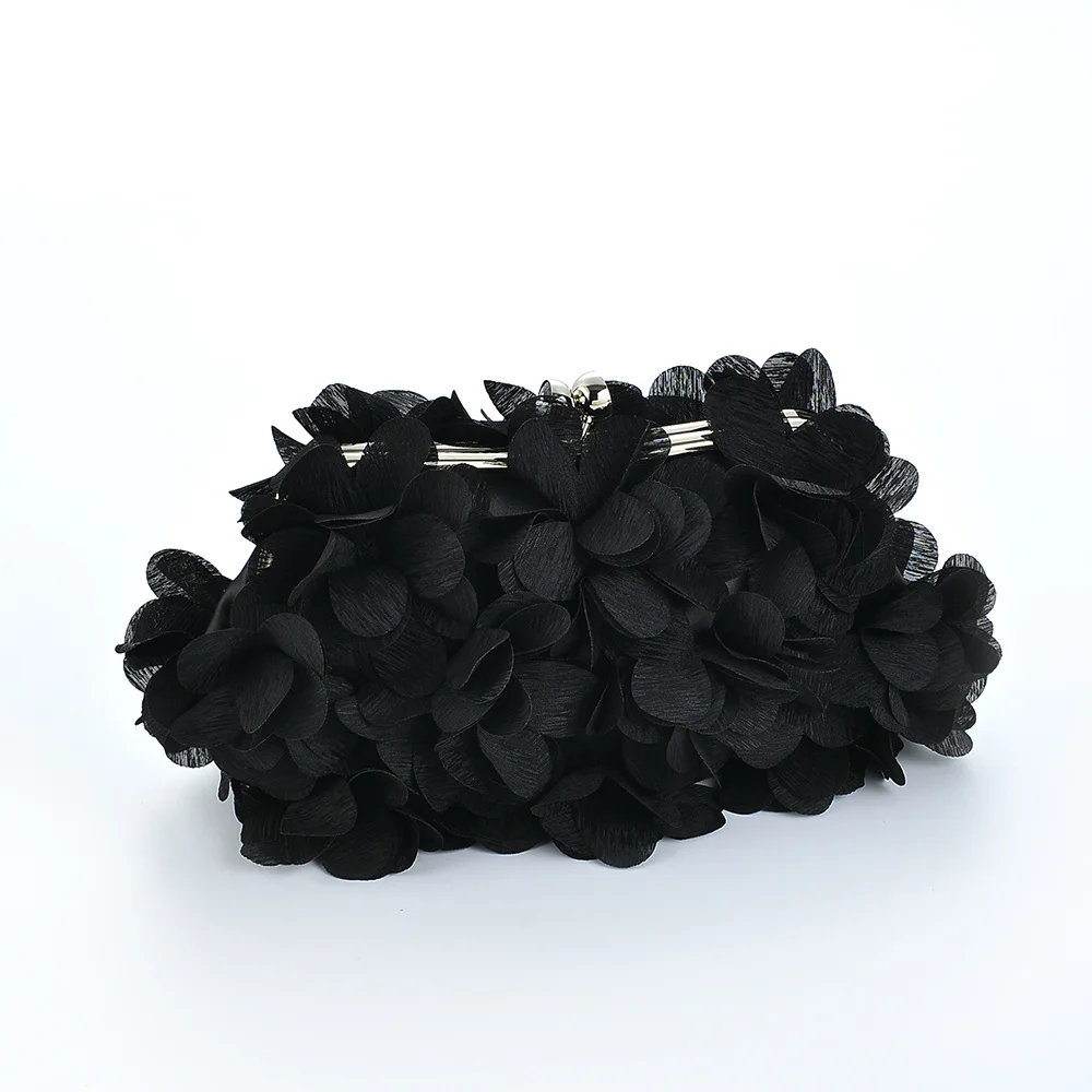 Satin Petal Evening clutch Bag Designer Dinner Party Wedding  flower Purse wholesale