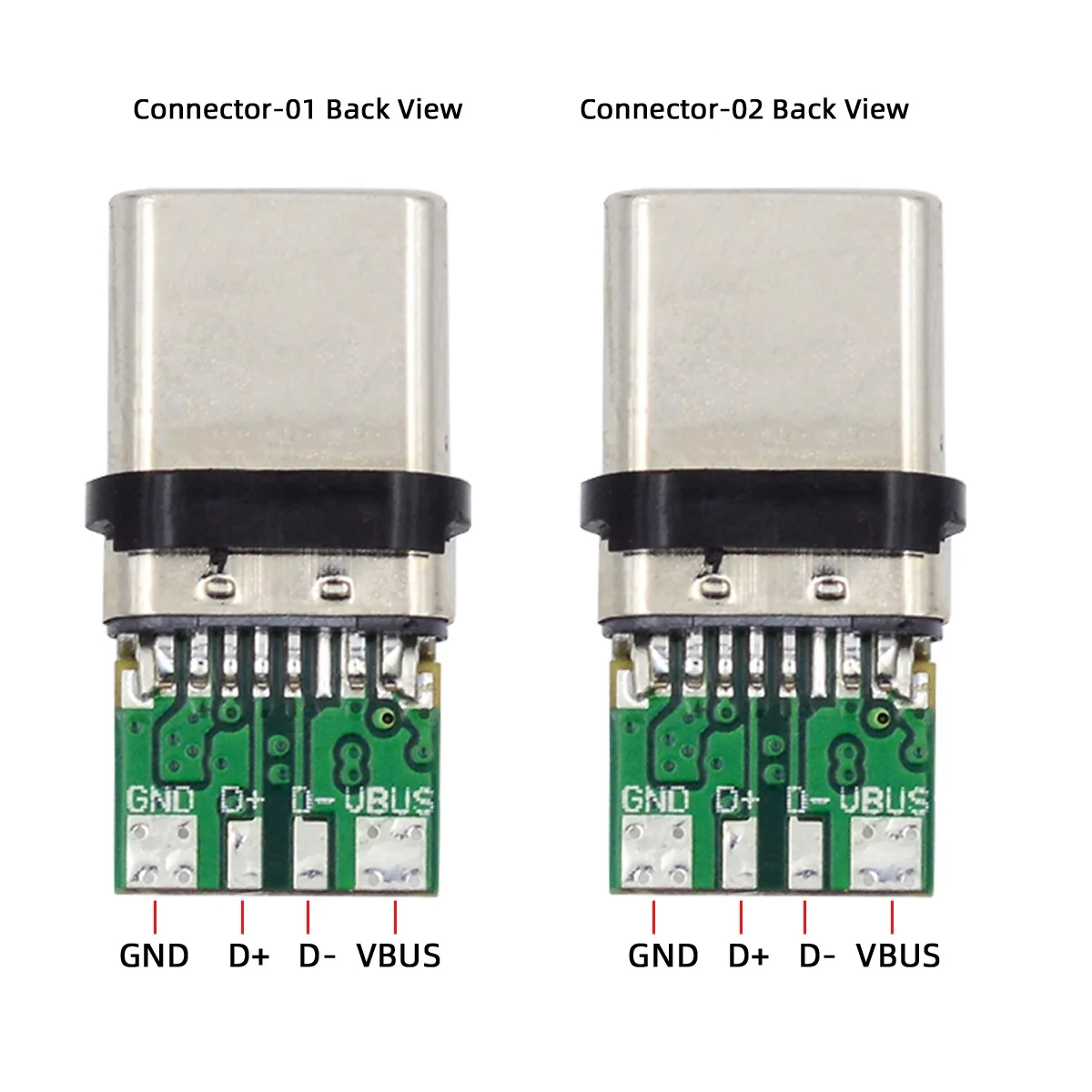 Conector USB tipo C con cubierta de 24 Pines, USB-C macho, USB-C, 100W, PD, USB2.0, 2 juegos por lote, DIY, OEM