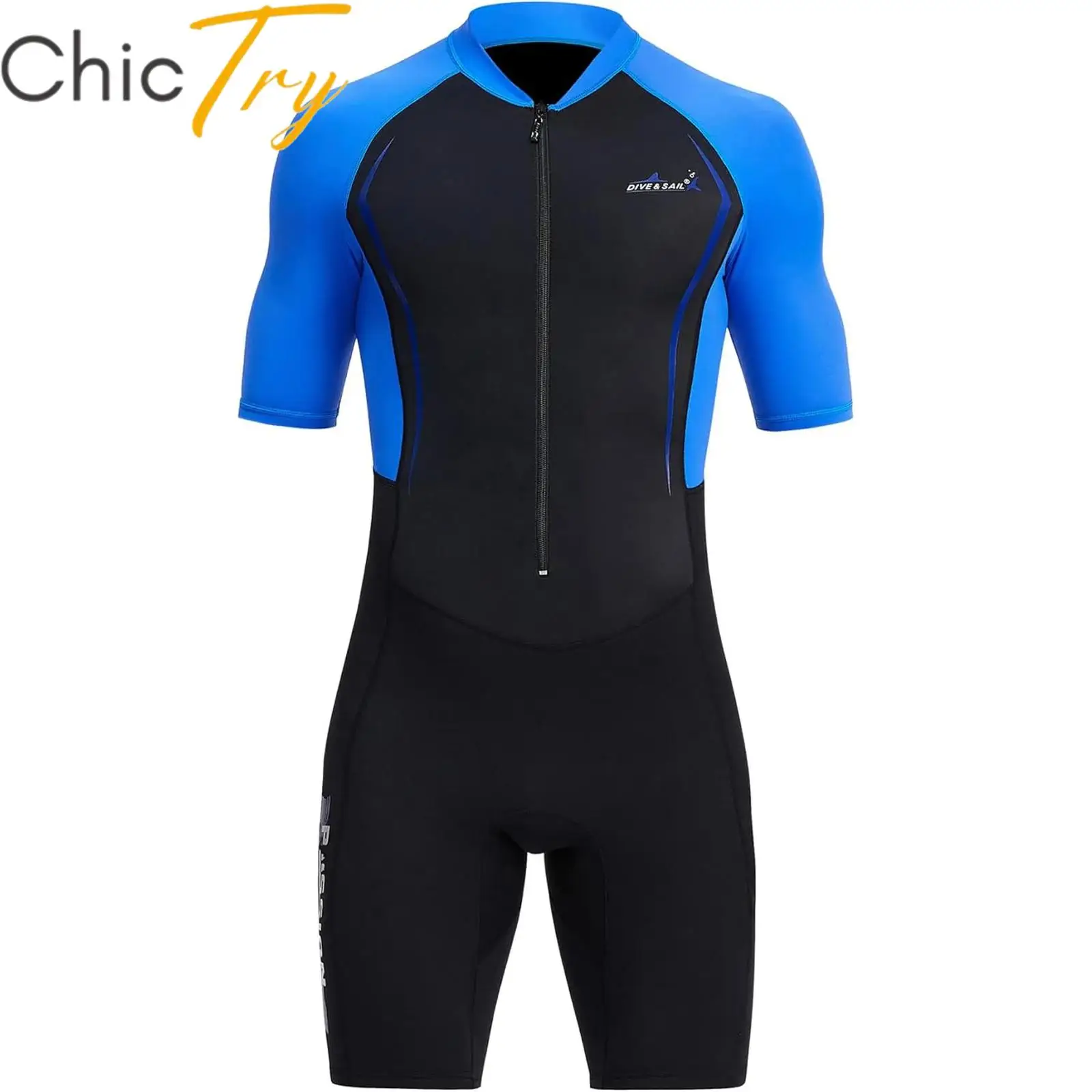 

Men 1.5mm Neoprene One Piece Athletic Swimsuit Swimwear Front Zipper Diving Wetsuit Snorkeling Kayaking Surfing Bathing Suit