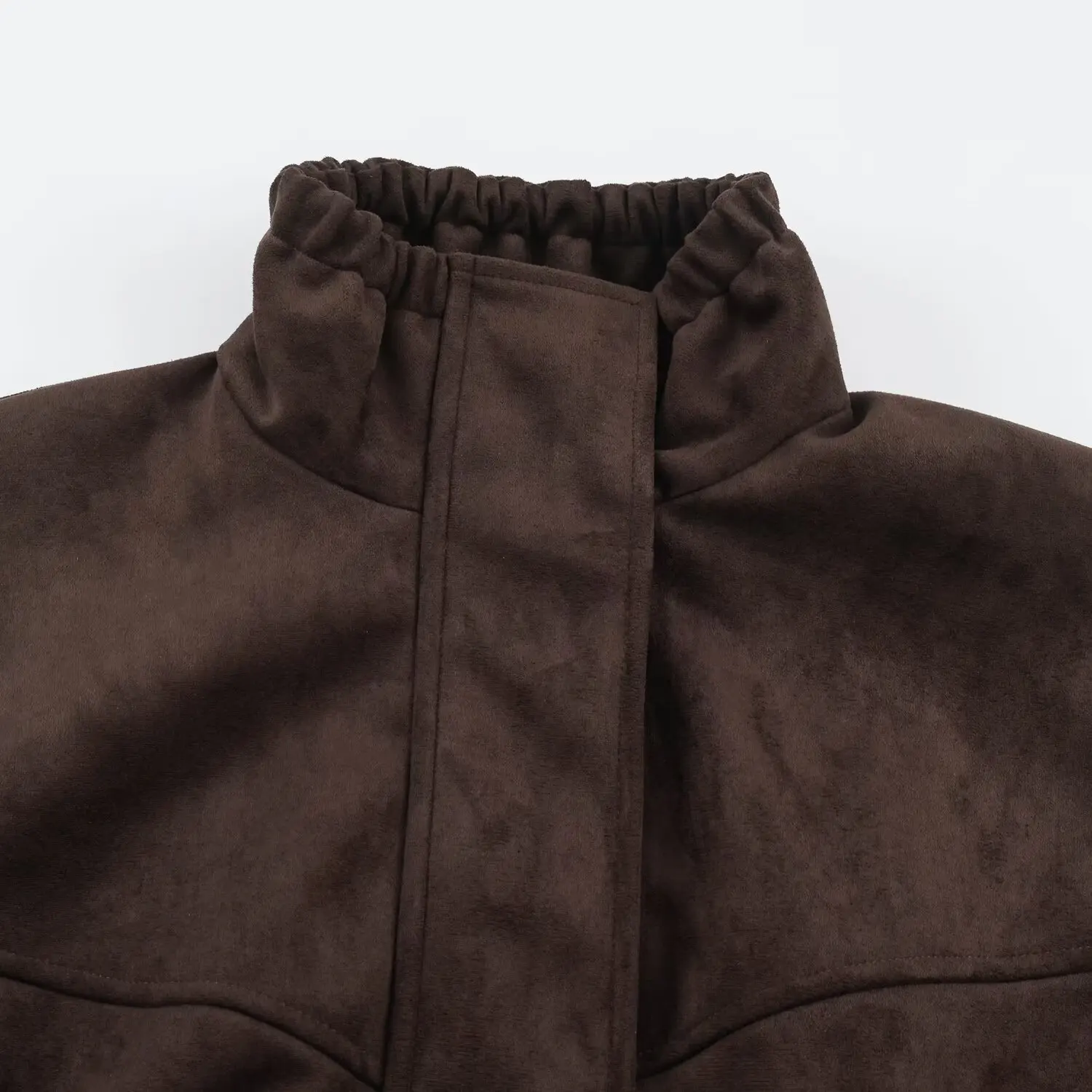 KASLEAD New Women's High-End Velvet Texture Jacket Coat Long Sleeve Short Style Polyester Fiber Zipper Closure Autumn Fashion