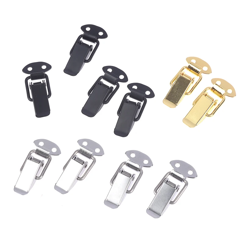 2PCS Luggage flat mouth buckle toolbox spring lock stainless steel small buckle