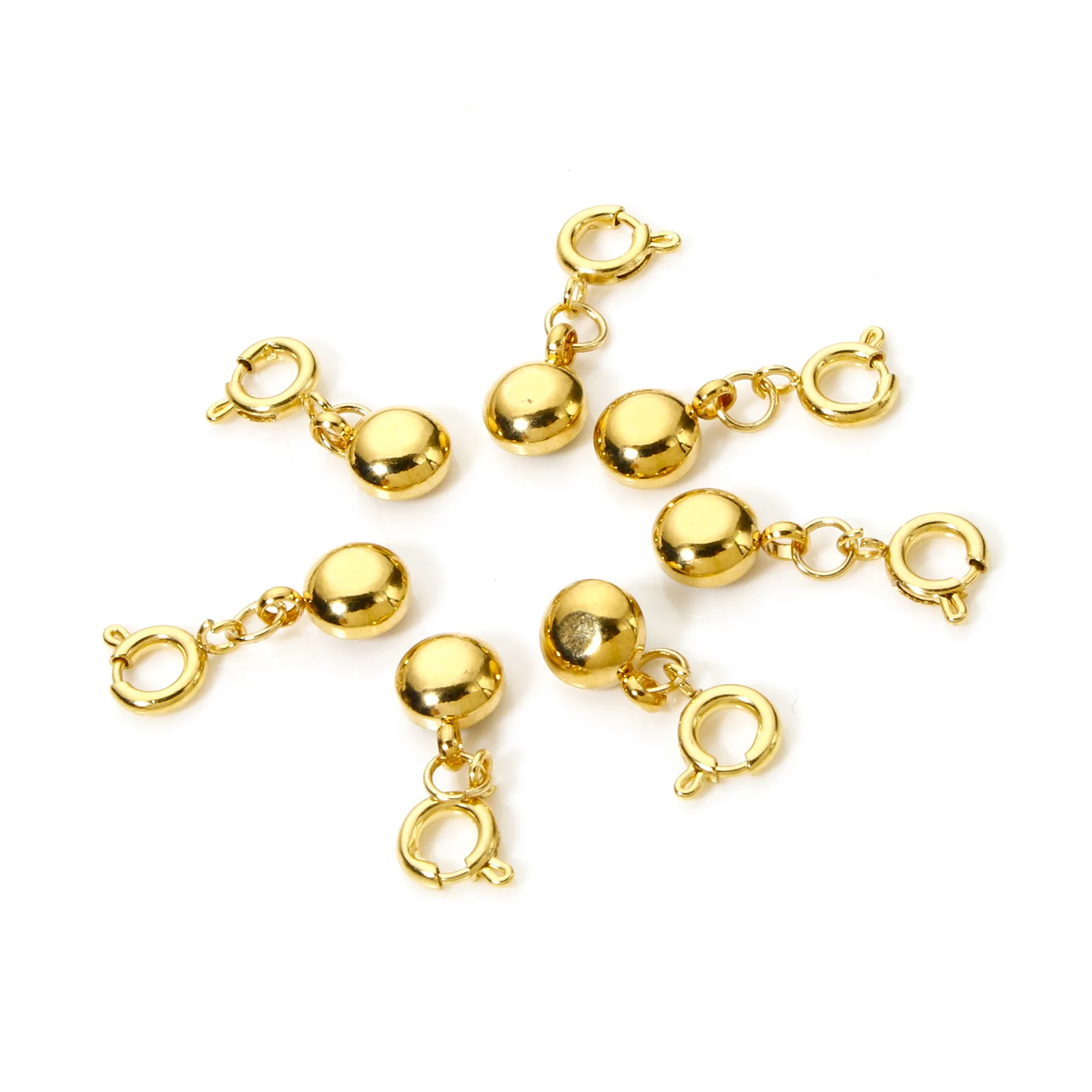 1pc Multicolor Stainless Steel Birthstone Clip On Charms Round With Spring Ring Clasp Pendant DIY Necklace Jewelry 20mm x 6.5mm