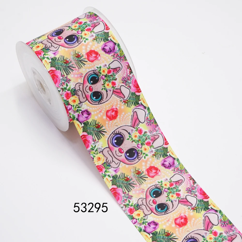 DIY Cartoon Animal Printed Grosgrain Ribbon For Craft Supplies Sewing Accessories 5 Yards. 53266