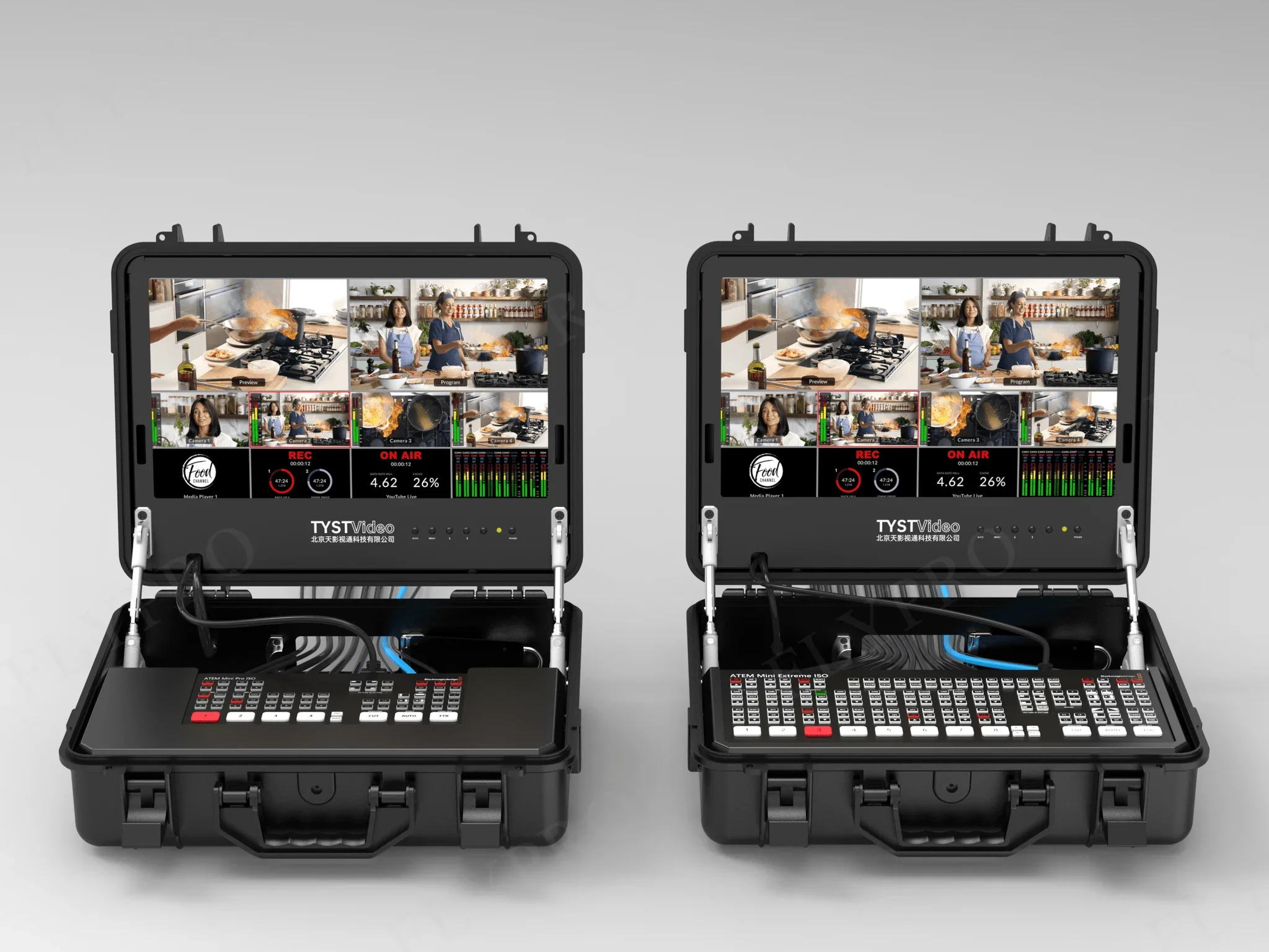 TYST TY-ATEM MINI VIDEO Switcher Portable Case Build-in Monitor for Blackmagic Design ATEM Switcher