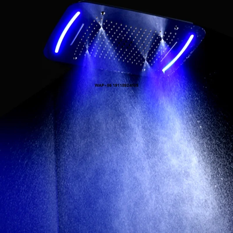 

Hot Sale Head Shower 4 Functions Chrome 304 Stainless Steel Polish Electric LED Lighting Rain Shower Head