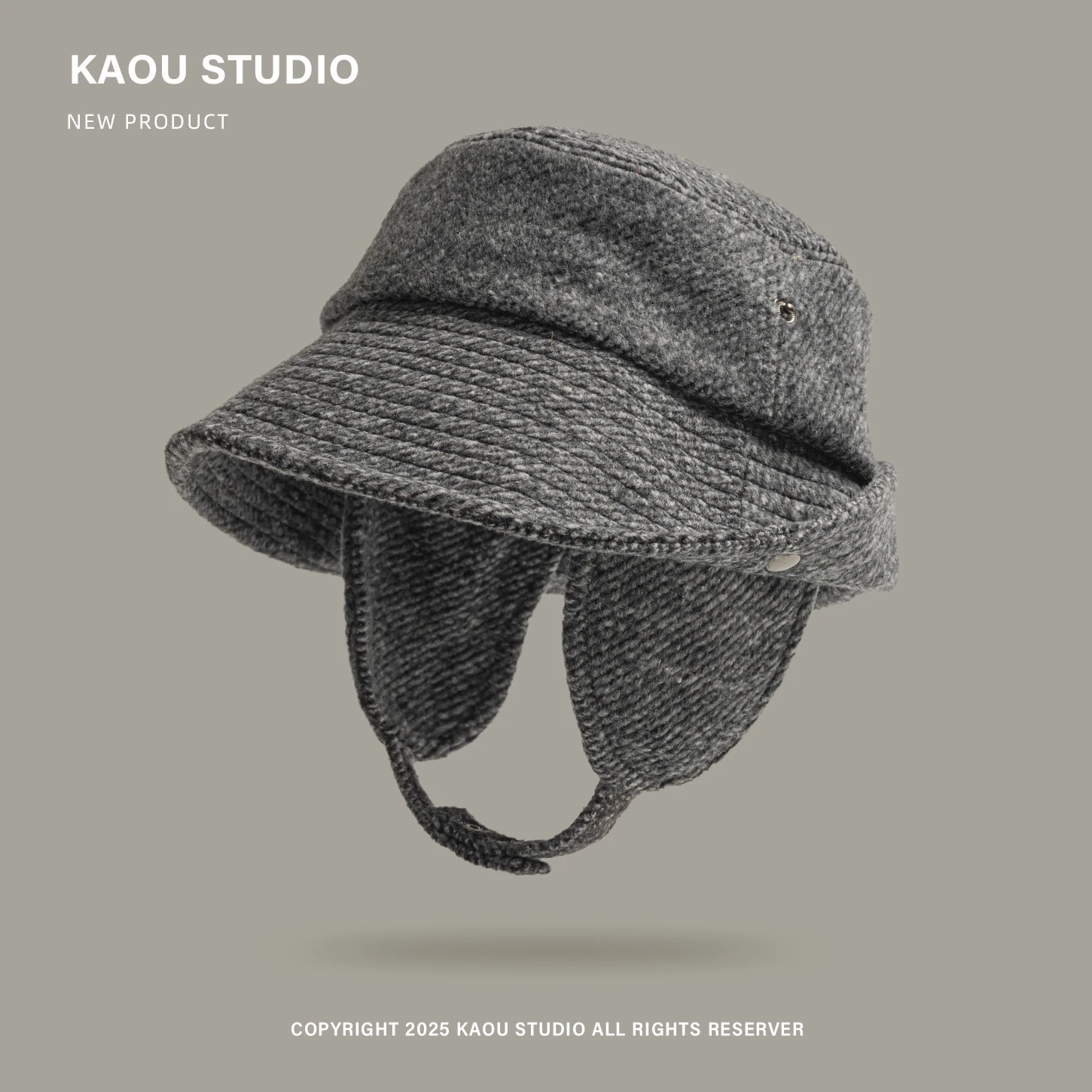 Woolen Fisherman Hat Simple Autumn Winter Wide Brim Windproof Ear Protection Hat Versatile Relaxed Bucket Hat