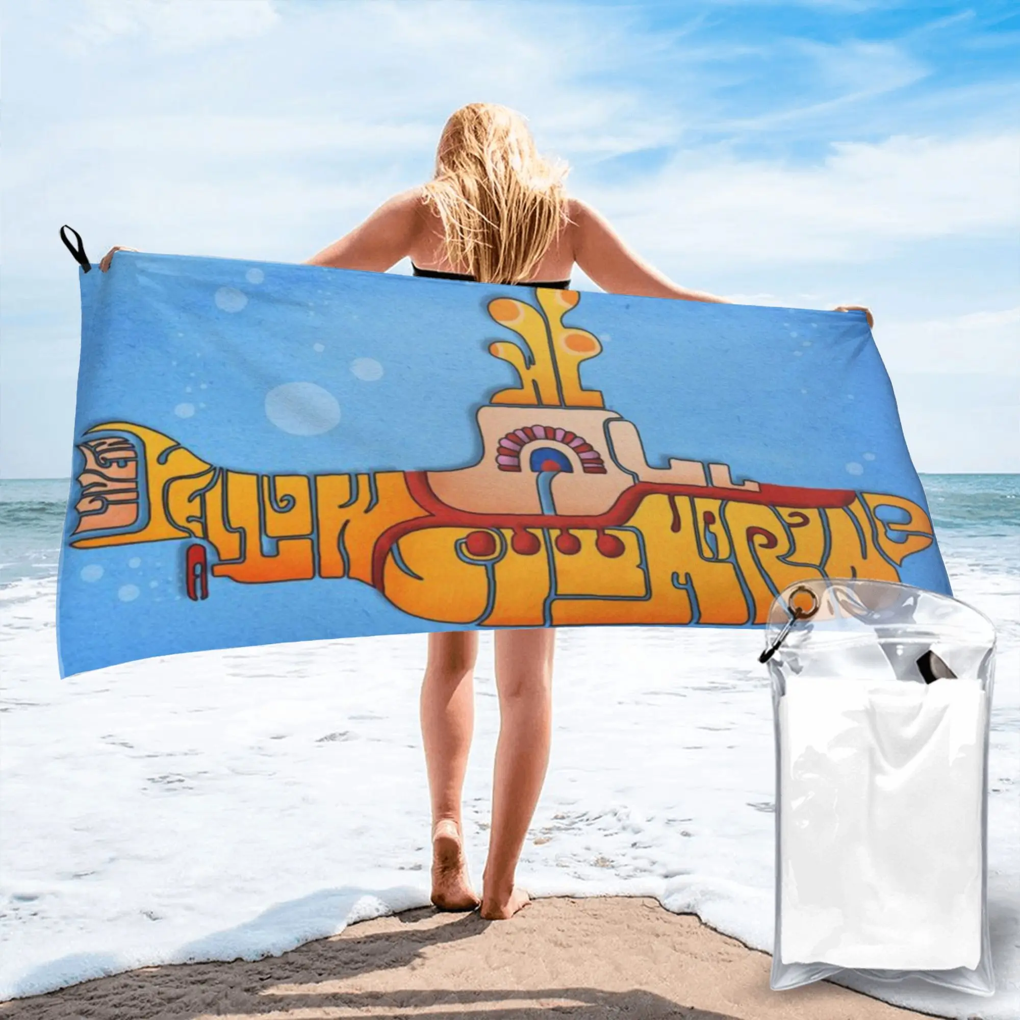 Beatle Submarine  Beach Towel Soft Microfiber Quick Dry Absorbent Quick Towels For Bath
