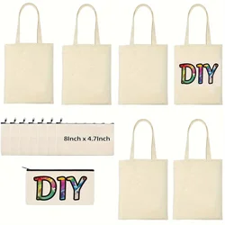 12 pezzi di sublimazione Blanks Tote Bags, sacchetti della spesa riutilizzabili sacchetti di trucco cosmetici in tela a trasferimento termico fai da te per regalo artigianale